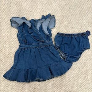 Habitual Denim Ruffle Dress Set for Kids 18 months